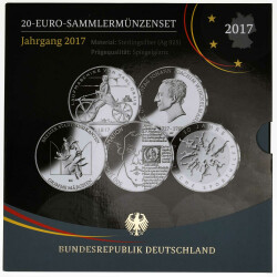 20 Euro Gedenkmünzen-Set Deutschland 2017 Polierte...