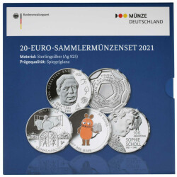 20 Euro Gedenkm&uuml;nzen-Set Deutschland 2021...