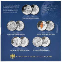 20 Euro Gedenkmünzen-Set Deutschland 2021 Polierte Platte (PP)