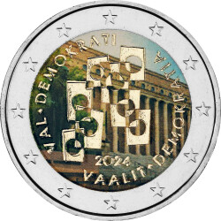 2 Euro Finnland 2024 - Wahlen und Demokratie - coloriert...