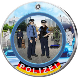 5 x 10 Euro Deutschland 2024 - Polizei - ADFGJ - coloriert / mit Farbe