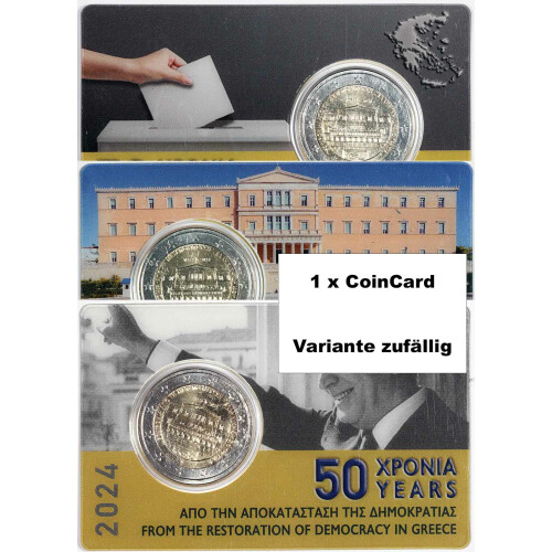 2 Euro Gedenkmünze Griechenland 2024 st - 50. Jahrestag der Demokratie - CoinCard