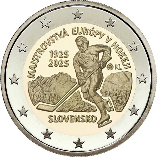 2 Euro Gedenkmünze Slowakei 2025 bfr. - Eishockey-EM