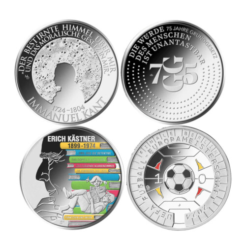 Jahressatz: 3 x 20 Euro 1 x 11 Euro Deutschland 2024 Silber bfr. - Alle vier Ausgaben!