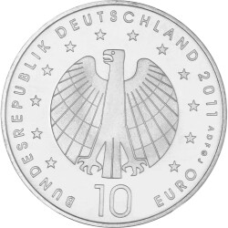 Jahressatz: 6 x 10 Euro Deutschland 2011 Silber/  CuNi bfr. - Alle sechs Ausgaben!