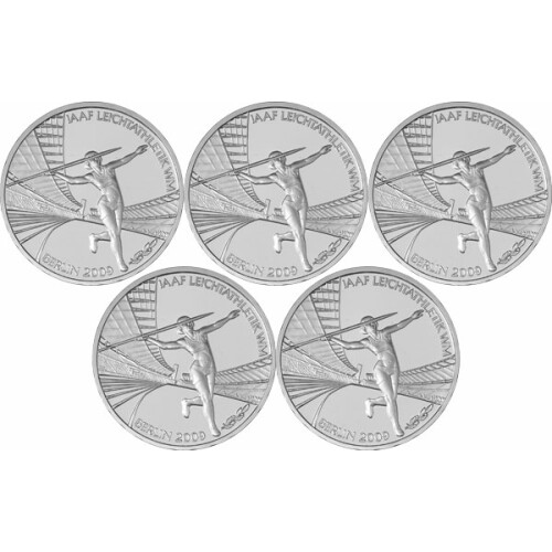 5 x 10 Euro Deutschland 2009 Silber bfr - Leichtathletik WM