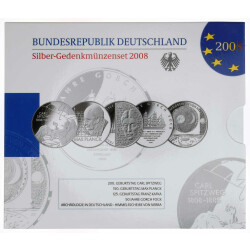 10 Euro Gedenkmünzen-Set Deutschland 2008 Polierte Platte (PP)