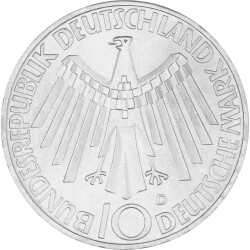 10 DM Gedenkmünze 1972 D - Strahlenspirale Deutschland