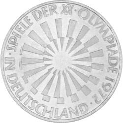 10 DM Gedenkmünze 1972 F - Strahlenspirale Deutschland
