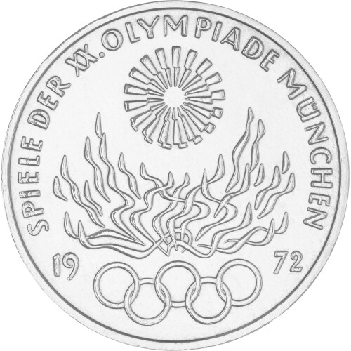 10 DM Gedenkmünze 1972 G - Olympisches Feuer