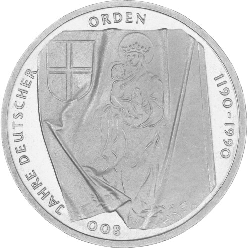 10 DM Gedenkmünze 1990 J - 800 Jahre Deutscher Orden