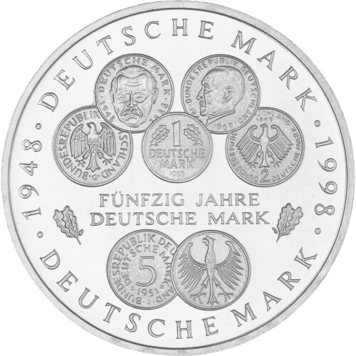 10 DM Gedenkmünze 1998 F - 50 Jahre Deutsche Mark