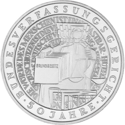 10 DM Gedenkmünze 2001 G - 50 Jahre Bundesverfassungsgericht