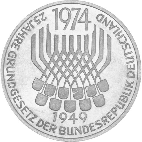 5 DM Gedenkmünze 1974 - 25 Jahre Grundgesetz 1949-1974