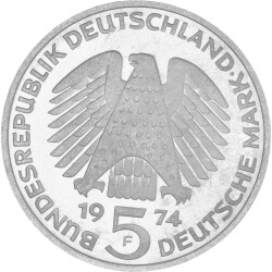 5 DM Gedenkmünze 1974 - 25 Jahre Grundgesetz 1949-1974